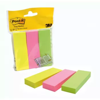 3M 671-3 plaknotities rechthoek groen, roze, geel 100 vel zelfklevend