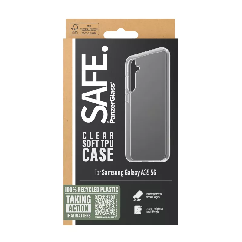 PanzerGlass SAFE. by ® TPU hoes Samsung Galaxy A35 5G | Transparant