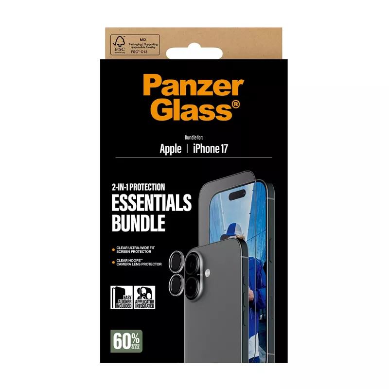 PanzerGlass 2-in-1 Essentials bundel iPhone 17 krasvast stootvast