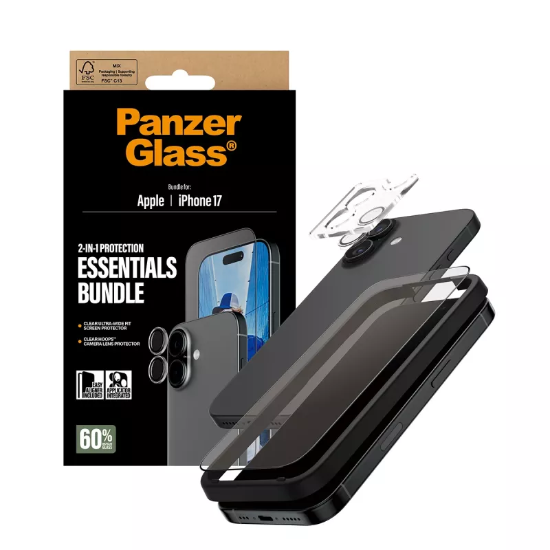 PanzerGlass 2-in-1 Essentials bundel iPhone 17 krasvast stootvast