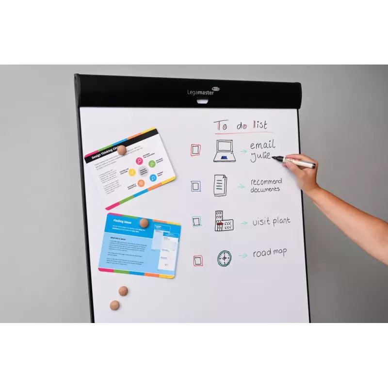 Legamaster SKETCH PRO mobiel flipchart met sterpoot staal 5 rollen