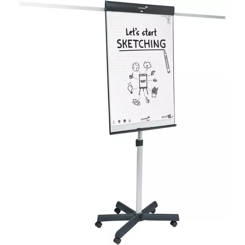 Legamaster SKETCH PRO mobiel flipchart met sterpoot staal 5 rollen
