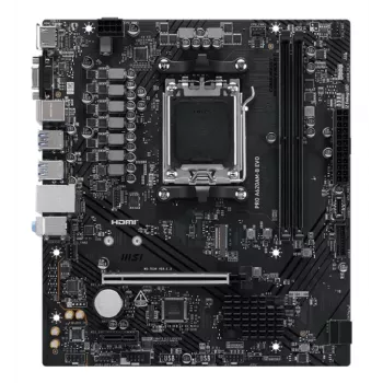 Moederbord MSI PRO A620AM-B EVO ATX — AMD A620A, socket AM5, DDR5 2× DIMM tot 128 GB, 5 Gb Ethernet, M.2 & SATA III, HDMI 2.1