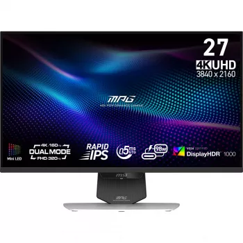 MSI MPG 274URDFWDE E16M computermonitor 68,6 cm (27 inch) 3840 x 2160 pixels 4K Ultra HD LED zwart, wit