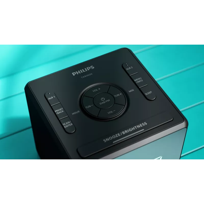 Digitale wekker Philips TAR4600/10 zwart LCD AC/batterij