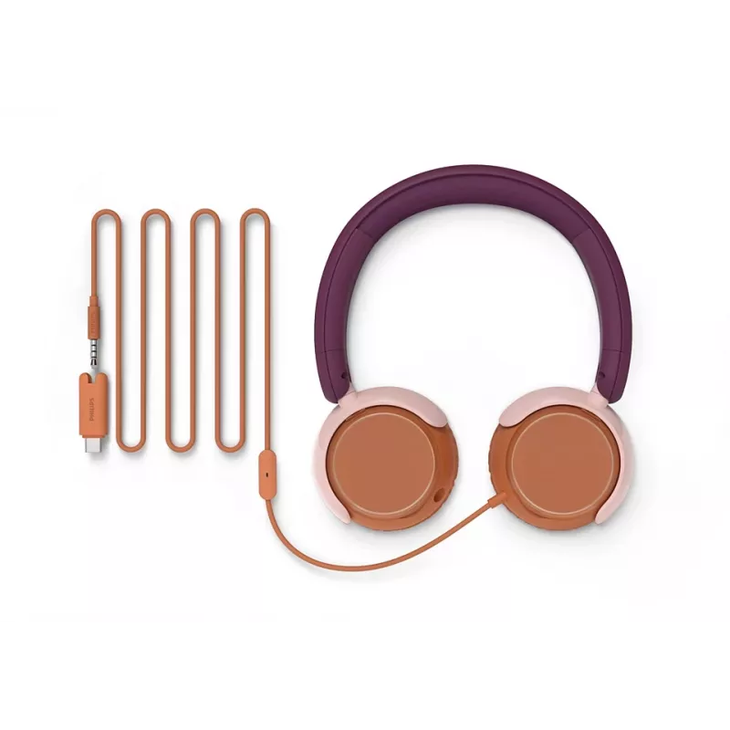 Philips 2000 serie TAK2000MP/00 hoofdtelefoon/headset bedraad hoofdband gesprekken/muziek USB Type-C oranje, paars, roze
