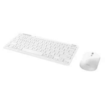 Toetsenbord-muisset TRUST Lyra Mini draadloos QWERTZ (RF + Bluetooth) wit, Duitse layout