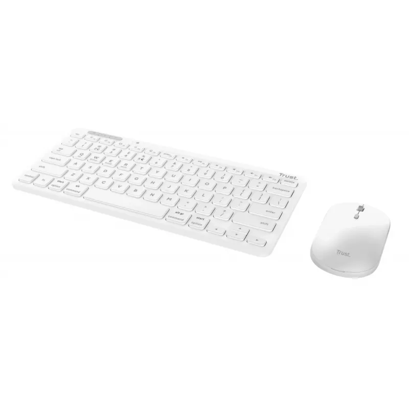Toetsenbord-muisset TRUST Lyra Mini draadloos QWERTZ (RF + Bluetooth) wit, Duitse layout