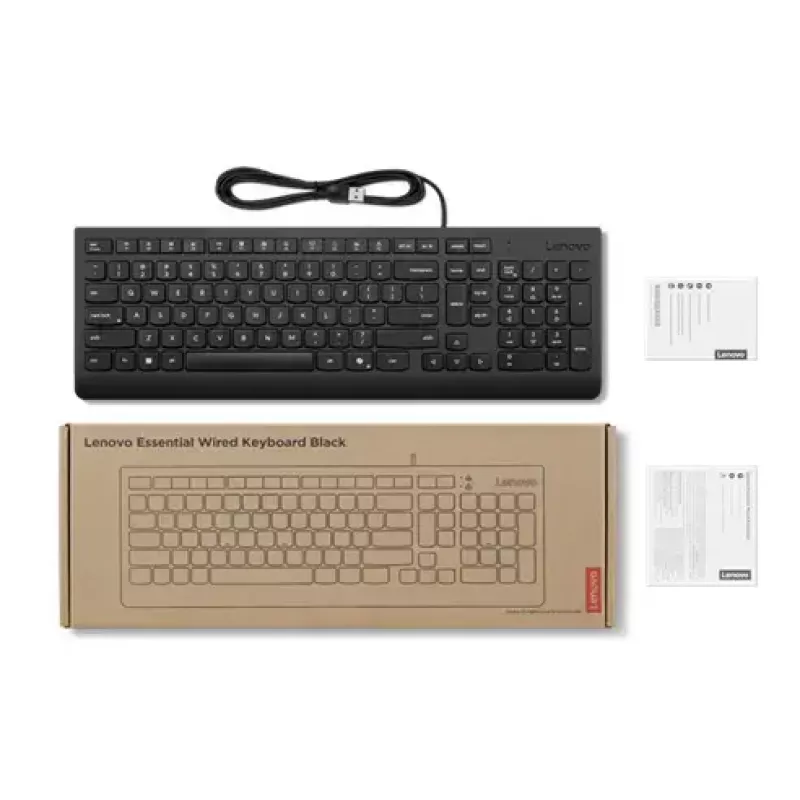 Bedrade full-size USB-toetsenbord Lenovo 4Y41R64642 — Deense layout, 105 toetsen, zwart