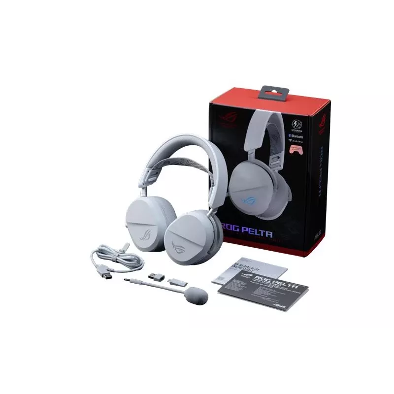 ASUS ROG Pelta headset bedraad & draadloos hoofdband gaming USB Type-C Bluetooth wit