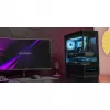 PC-behuizing TACENS MARS MC-PULSAR LCD ATX Midi Tower, gehard glas, front-LCD, USB-C, ondersteunt GPU 33,2 cm