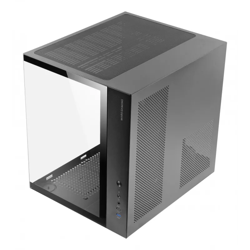 PC-behuizing TACENS Mars Gaming MCV-ONE Midi Tower – zwart, ATX/Micro-ATX/Mini-ITX, gehard glas, ondersteunt 120mm-ventilatoren