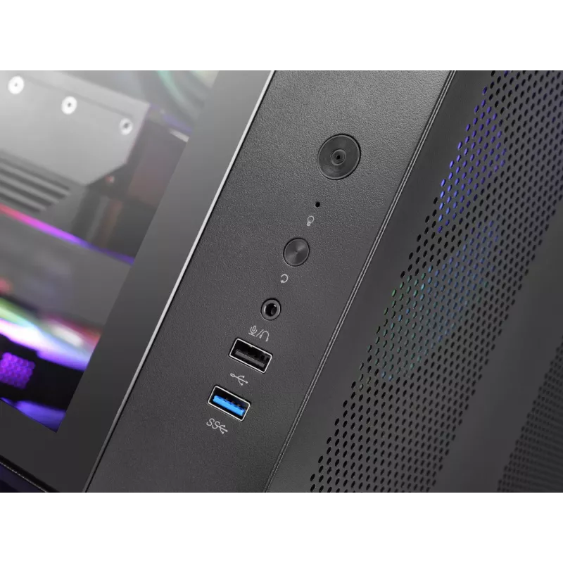 PC-behuizing TACENS Mars Gaming MCV-ONE Midi Tower – zwart, ATX/Micro-ATX/Mini-ITX, gehard glas, ondersteunt 120mm-ventilatoren
