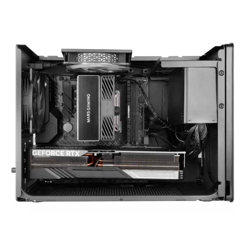 PC Mini Tower behuizing TACENS Mars Gaming MC-XPRO — Mini-ITX/Micro-ATX, SFX-voedingondersteuning, mesh, zwart, 120mm-ventilator