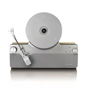 Belt-drive-audio-platenspeler Lenco LSA-071SI, volautomatisch, grijs, Bluetooth, 3,5 mm, 10 W