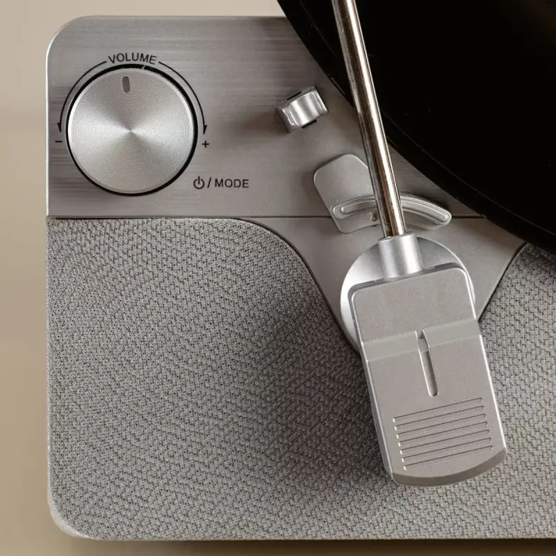 Belt-drive-audio-platenspeler Lenco LSA-071SI, volautomatisch, grijs, Bluetooth, 3,5 mm, 10 W