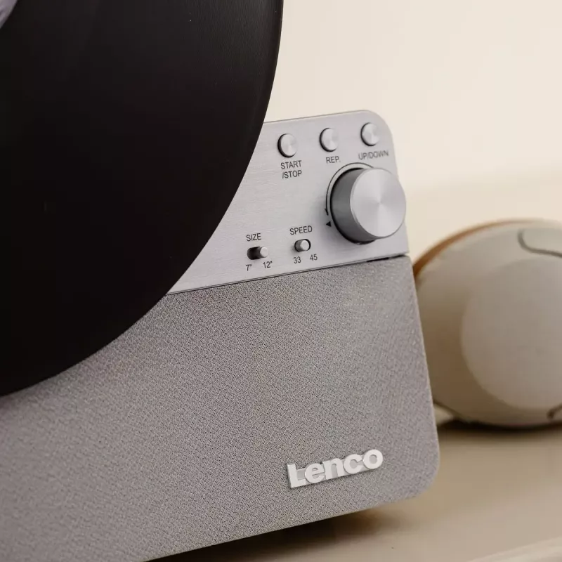 Belt-drive-audio-platenspeler Lenco LSA-071SI, volautomatisch, grijs, Bluetooth, 3,5 mm, 10 W
