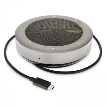 StarTech.com USB-C speakerphone dockingstation, mini draagbare conferentiespeaker en audiodock, USB-C naar VGA/4K HDMI, 2x USB-A hub, microfoon/luidspreker, Teams/Zoom/softphone speakerphone