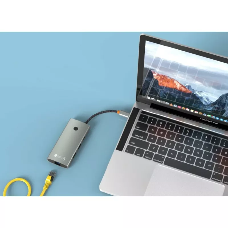 Techly IUSB32C-HUB6HPDI interface-hub USB 3.2 Gen 1 (3.1 Gen 1) Type-C 5000 Mbit/s aluminium