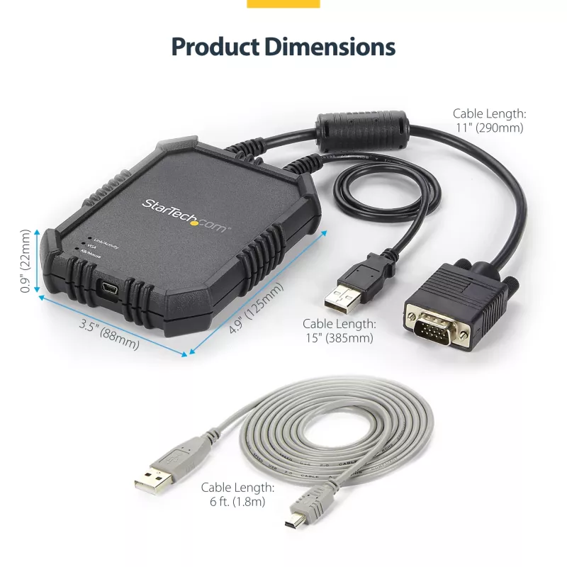 StarTech.com laptop-naar-server KVM-console met robuuste behuizing