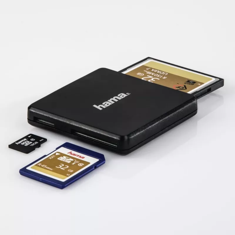 Hama USB 3.0 multi-kaartlezer, SD/microSD/CF, zwart