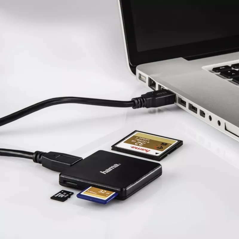 Hama USB 3.0 multi-kaartlezer, SD/microSD/CF, zwart