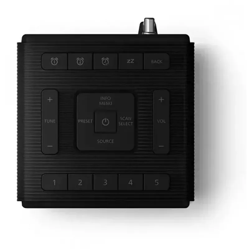 Digitale wekker Philips TAR5100/10 zwart 12/24h lcd Bluetooth