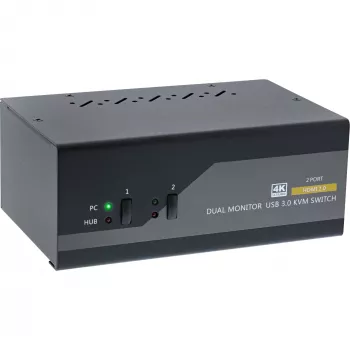 KVM Desktop Switch InLine 62652I 2-poorts dual-monitor HDMI 4K USB 3.0 audio