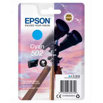 Epson losse cartridge cyaan 502 inkt, standaardopbrengst, cyaan, 3,3 ml, 1 stuk, 165 pagina's