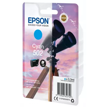 Epson losse cartridge cyaan 502 inkt, standaardopbrengst, cyaan, 3,3 ml, 1 stuk, 165 pagina's
