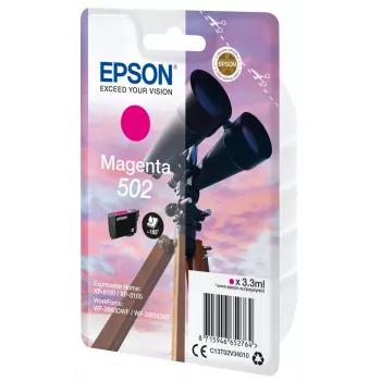 Epson losse cartridge magenta 502 inkt, standaardcapaciteit, magenta, pigmentinkt, 3,3 ml, 1 st., 165 pagina's