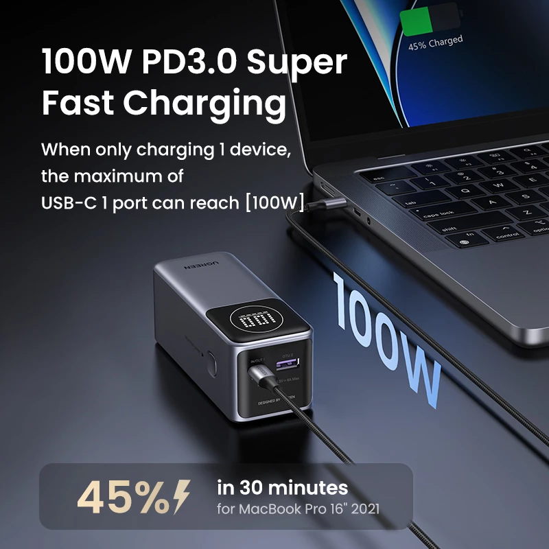 Draagbare powerbank Ugreen 12000mAh 100W snelladen