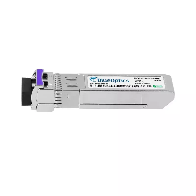 Glasvezel-cSFP-transceiver BlueOptics GLC-2BX-D-40KM-BO 1250 Mbit/s, zilver, MTBF 3.000.000 uur