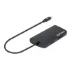 Manhattan USB-C dock/hub met kaartlezer, aansluitingen (x5): Ethernet, USB-A (3) en USB-C, 5 Gbit/s (USB 3.2 Gen1 alias USB 3.0), met Power Delivery (100W) naar de USB-C-aansluiting (let op: extra USB-C-voeding en USB-C-kabel vereist), universeel voor alle apparaten, aluminium