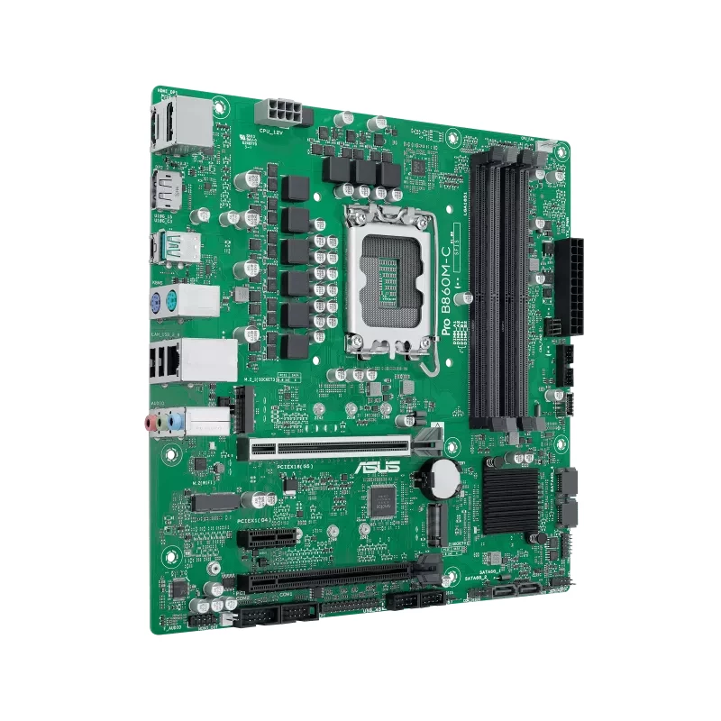 Moederbord ASUS PRO B860M-C-CSM — Intel B860, LGA 1851 (Socket V1), Micro ATX, 4× DIMM DDR5, 256 GB max