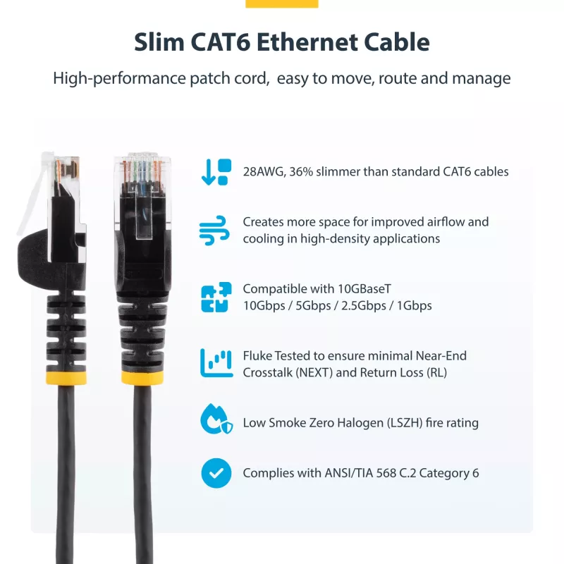 StarTech.com 0,5 m CAT6-kabel – slank – Snagless RJ45-stekker – grijs