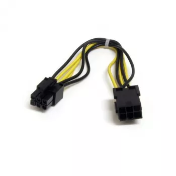 StarTech.com 8in 6 pin PCI Express stroomverlengkabel, PCI-E (6-polig), PCI-E (6-polig), 0,15 m, stekker, bus, zwart, geel