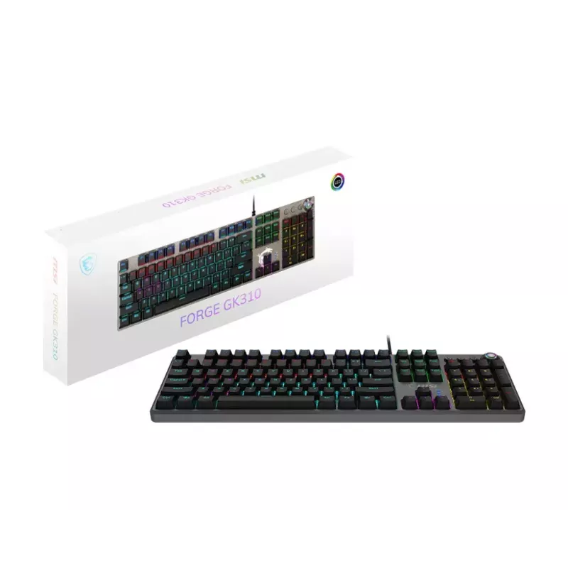 Gaming-toetsenbord MSI FORGE GK310 RED DE mechanisch USB QWERTY zwart