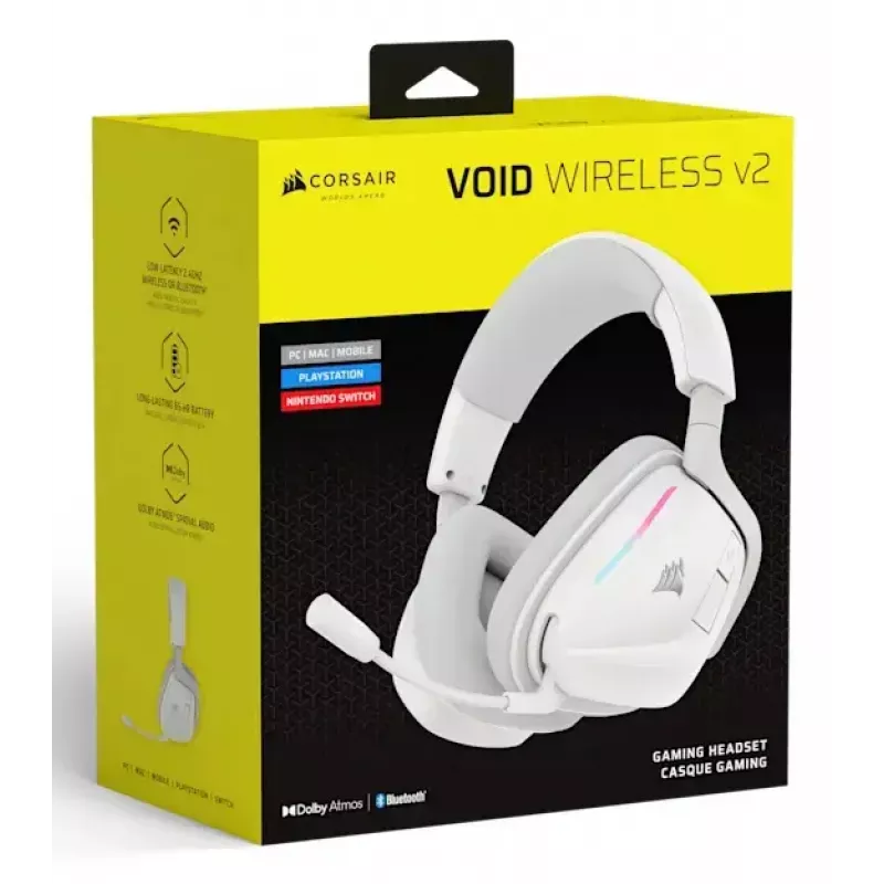 Headset Corsair VOID WIRELESS v2 bedraad & draadloos Bluetooth wit
