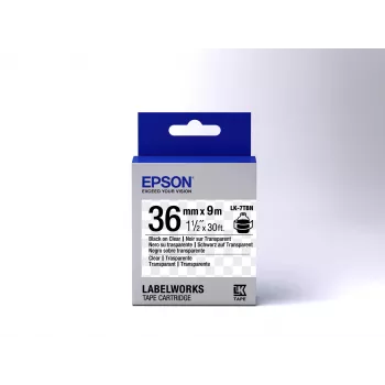 Epson labelcartridge transparant LK-7TBN zwart/transparant 36 mm (9 m)