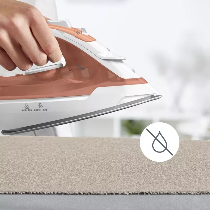 Tefal Virtuo 30 FV2C40E0 strijkijzer droog- & stoomstrijkijzer keramische zool 2000 W perzik, wit