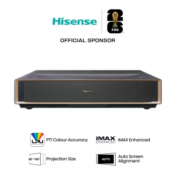 Projector HISENSE PT1 3D Smart-TV, native 16:9, Wi‑Fi & Ethernet, HDR (HLG), HDMI 2.0/2.1, zwart