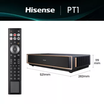 Projector HISENSE PT1 3D Smart-TV, native 16:9, Wi‑Fi & Ethernet, HDR (HLG), HDMI 2.0/2.1, zwart
