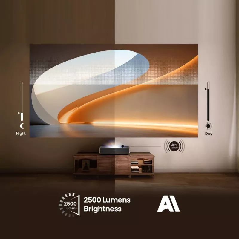 Projector HISENSE PT1 3D Smart-TV, native 16:9, Wi‑Fi & Ethernet, HDR (HLG), HDMI 2.0/2.1, zwart