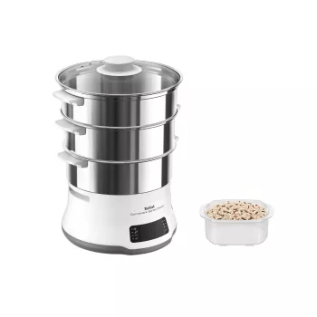 Tefal Convenient Series Deluxe VC502D Stoomkoker 3 manden Aanrecht 900 W RVS, wit