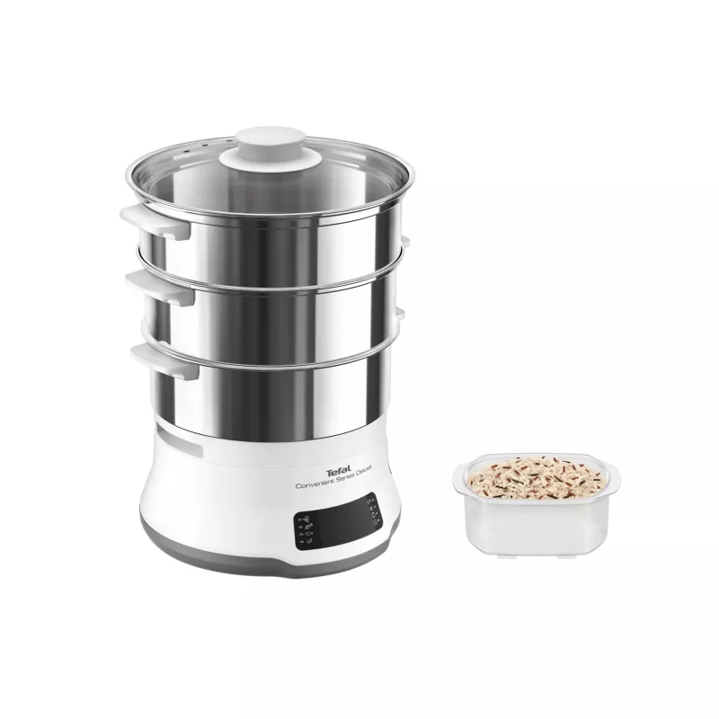 Tefal Convenient Series Deluxe VC502D Stoomkoker 3 manden Aanrecht 900 W RVS, wit