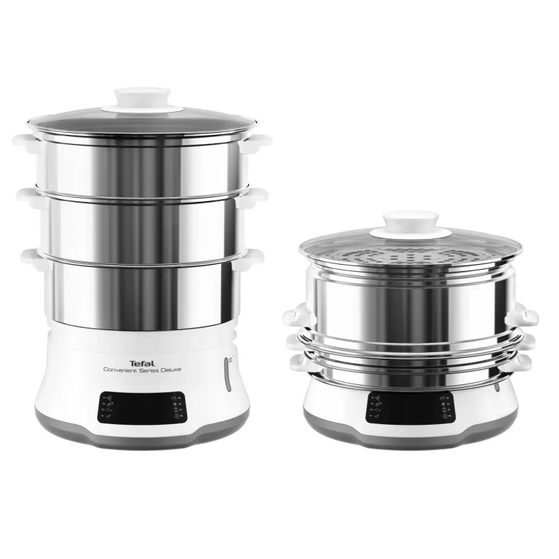 Tefal Convenient Series Deluxe VC502D Stoomkoker 3 manden Aanrecht 900 W RVS, wit