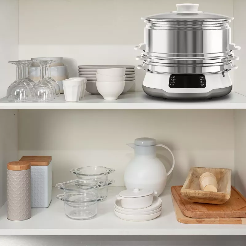 Tefal Convenient Series Deluxe VC502D Stoomkoker 3 manden Aanrecht 900 W RVS, wit