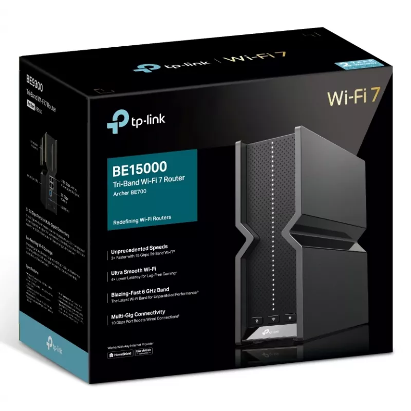 TP-Link Archer BE700 WLAN-router Multi-Gigabit Ethernet tri-band (2,4 GHz / 5 GHz / 6 GHz) zwart