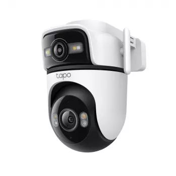 TP-Link Tapo Outdoor dual lens pan/tilt beveiligingscamera, IP-beveiligingscamera, buiten, bedraad & draadloos, plafond-/wand-/mastmontage, wit, bolvormig